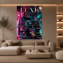 Neon Luxus-SUV – Modernes Wandbild als Gallery Print