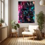 Neon Luxus-SUV – Modernes Wandbild als Gallery Print