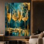 Champagnergläser in Gold & Petrol – Luxus Wandbild als Acrylglasbild