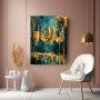 Champagnergläser in Gold & Petrol – Luxus Wandbild als Acrylglasbild