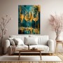 Champagnergläser in Gold & Petrol – Luxus Wandbild als Acrylglasbild