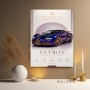 Bugatti Veyron Leinwand Poster in Violett und Roségold