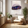 Bugatti Veyron Leinwand Poster in Violett und Roségold
