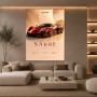 Roter Supersportwagen Sabre LT1 – Luxus Wandbild als Gallery Print