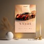 Roter Supersportwagen Sabre LT1 – Luxus Wandbild als Gallery Print