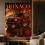Luxus Wandbild Monaco Drive – Acrylglasbild mit rotem Geländewagen