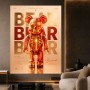 Bearbrick Anatomy Wandbild als Poster in Gold-Orange