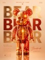 Bearbrick Anatomy Wandbild als Poster in Gold-Orange