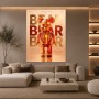 Bearbrick Anatomy Wandbild als Poster in Gold-Orange