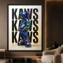 Pop-Kultur Wandbild als Gallery Leinwand – glänzende Chrom-Figur vor Typografie