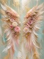 Himmlische Blütenflügel Wandbild Poster in Pastell und Gold