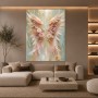 Himmlische Blütenflügel Wandbild Poster in Pastell und Gold