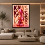 Pinke KAWS Figur – Modernes Wandbild als Gallery Print