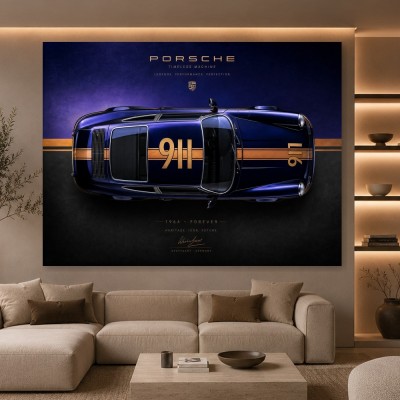 Porsche 911 Timeless Machine – Modernes Wandbild als Gallery Leinwand