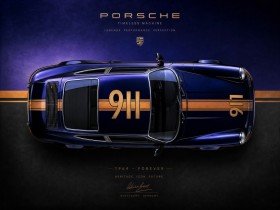 Porsche 911 Timeless Machine – Modernes Wandbild als Gallery Leinwand