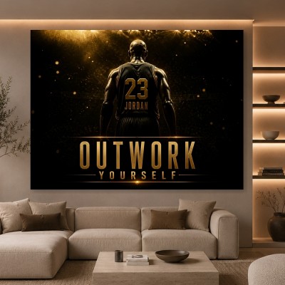 Outwork Yourself Basketball Wandbild als Poster