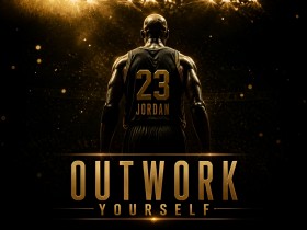Outwork Yourself Basketball Wandbild als Poster