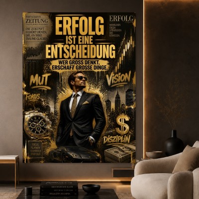 Erfolg ist eine Entscheidung – Wandbild & Poster im Business-Look