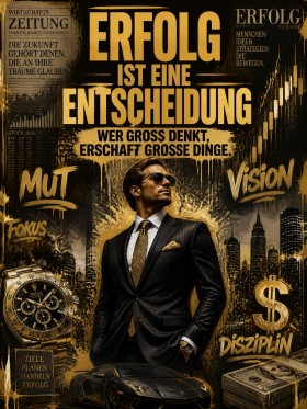 Erfolg ist eine Entscheidung – Wandbild & Poster im Business-Look