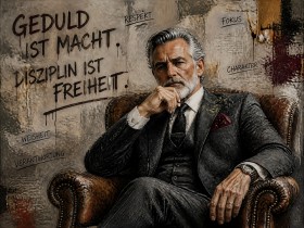 Geduld ist Macht – Charakterstarkes Wandbild Poster