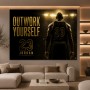 Outwork Yourself Wandbild – Basketball Poster in Gold-Schwarz