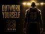 Outwork Yourself Wandbild – Basketball Poster in Gold-Schwarz