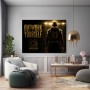 Outwork Yourself Wandbild – Basketball Poster in Gold-Schwarz