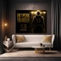 Outwork Yourself Wandbild – Basketball Poster in Gold-Schwarz