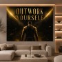 Outwork Yourself – Motivations Wandbild als Poster in Gold-Schwarz