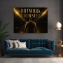 Outwork Yourself – Motivations Wandbild als Poster in Gold-Schwarz