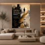 Erfolg beginnt – Wandbild als Gallery Leinwand in Gold-Schwarz