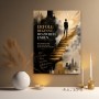Erfolg beginnt – Wandbild als Gallery Leinwand in Gold-Schwarz