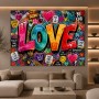 Farbenfrohes LOVE Wandbild als Gallery Leinwand