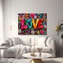 Farbenfrohes LOVE Wandbild als Gallery Leinwand