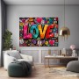Farbenfrohes LOVE Wandbild als Gallery Leinwand