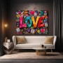 Farbenfrohes LOVE Wandbild als Gallery Leinwand