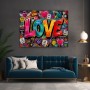 Farbenfrohes LOVE Wandbild als Gallery Leinwand