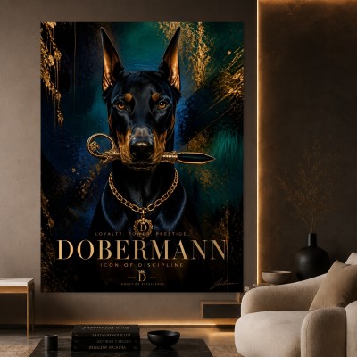 Dobermann Prestige Wandbild als Gallery Leinwand