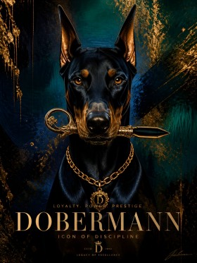 Dobermann Prestige Wandbild als Gallery Leinwand Dobermann Prestige Wandbild als Gallery Leinwand