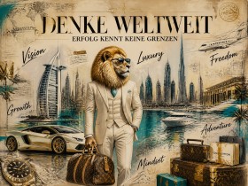Denke Weltweit – Luxus Wandbild als Gallery Leinwand