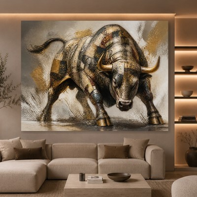 Kraftvoller Bulle Modernes Wandbild als Gallery Leinwand