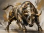 Kraftvoller Bulle Modernes Wandbild als Gallery Leinwand