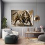 Kraftvoller Bulle Modernes Wandbild als Gallery Leinwand