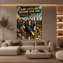 Erfolgsdogge im Money-Style – Modernes Wandbild als Gallery Leinwand