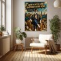Erfolgsdogge im Money-Style – Modernes Wandbild als Gallery Leinwand
