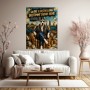Erfolgsdogge im Money-Style – Modernes Wandbild als Gallery Leinwand