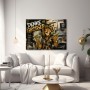 Erfolgs-Löwe in Gold – Leinwandbild als Poster im Street-Art-Stil