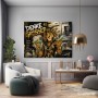 Erfolgs-Löwe in Gold – Leinwandbild als Poster im Street-Art-Stil