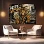 Erfolgs-Löwe in Gold – Leinwandbild als Poster im Street-Art-Stil