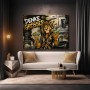 Erfolgs-Löwe in Gold – Leinwandbild als Poster im Street-Art-Stil